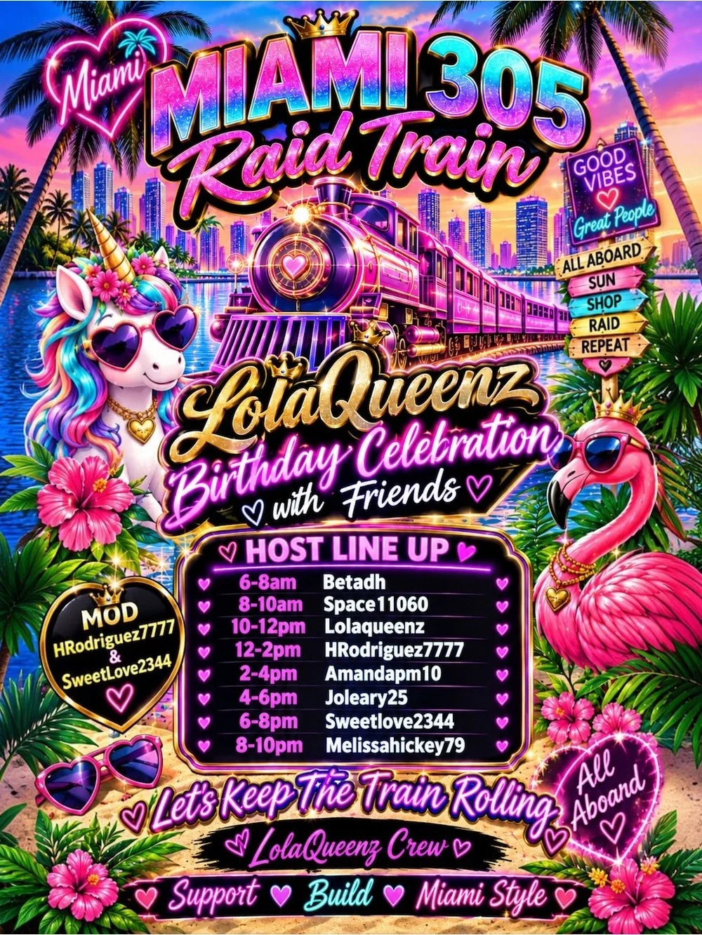 Birthday Celebration Miami 305 Raid Train with Lolaqueenz